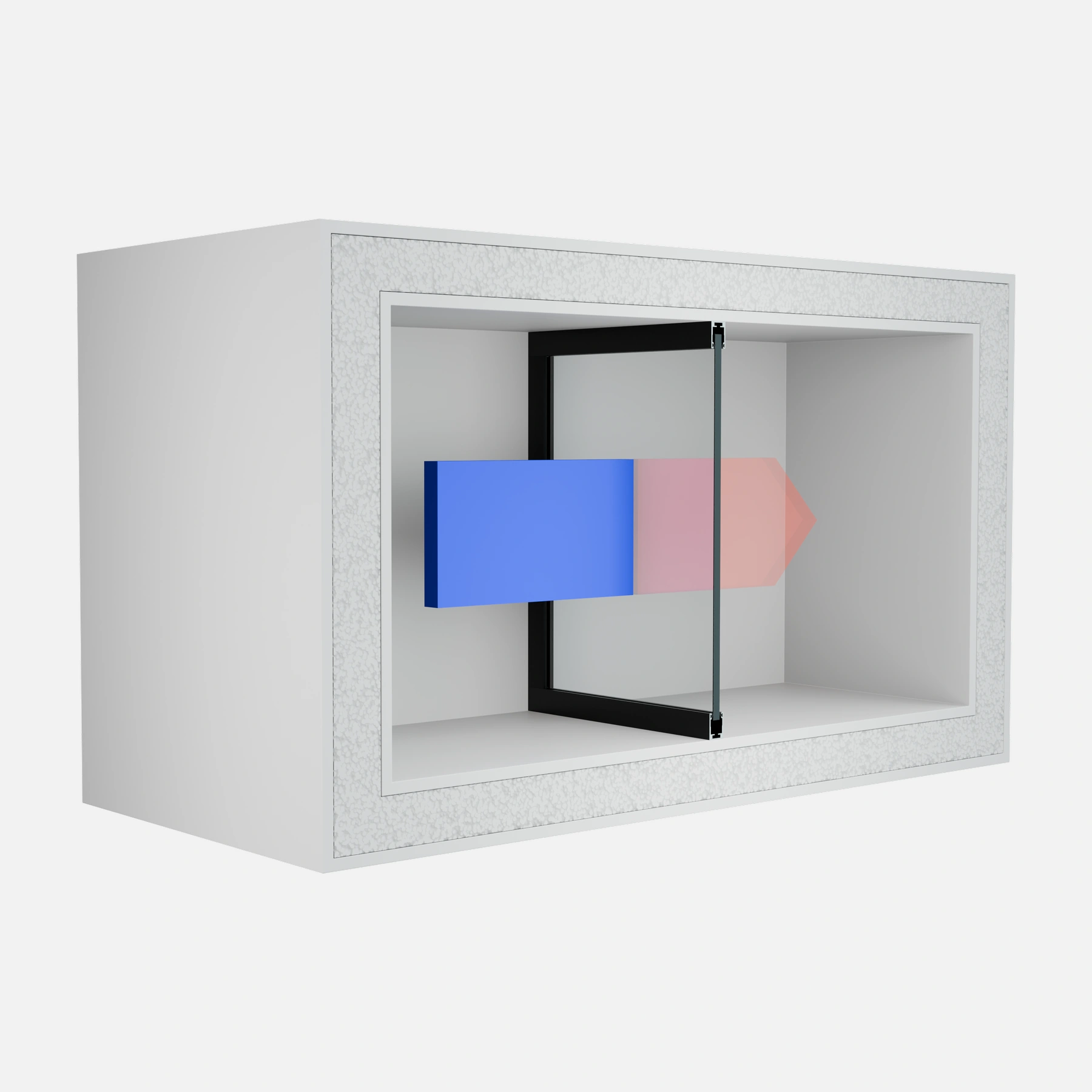 Test setup used to measure sound insulation of the wall system