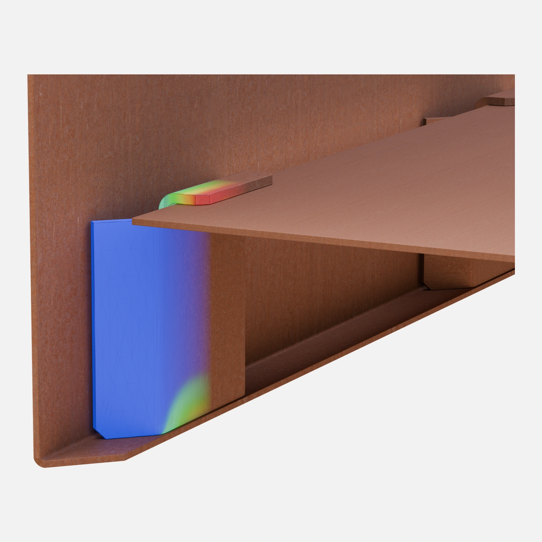 3D strength simulation of the planter structure under soil load